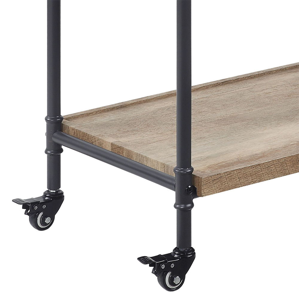Brantley - Serving Cart - Oak & Sandy Black
