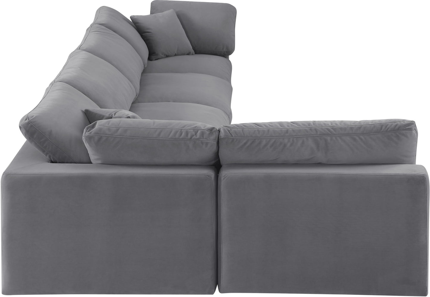 Comfy - 5 Piece Velvet Modular Sectional