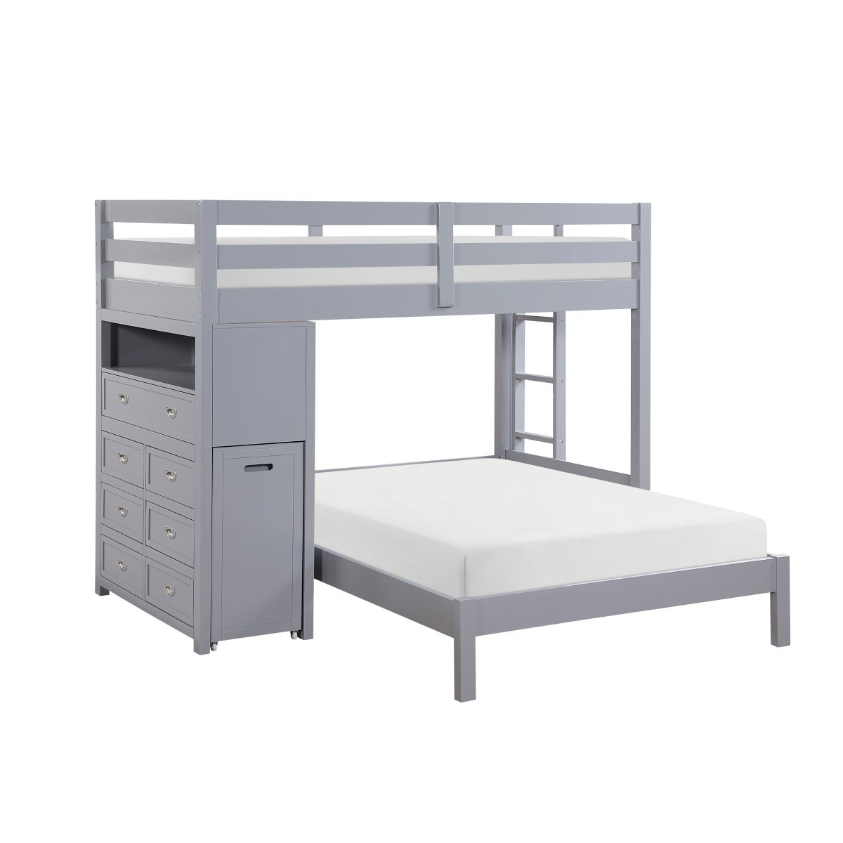 Sloane Twin/Full Loft Bunk Bed with Chest and Hidden Desk