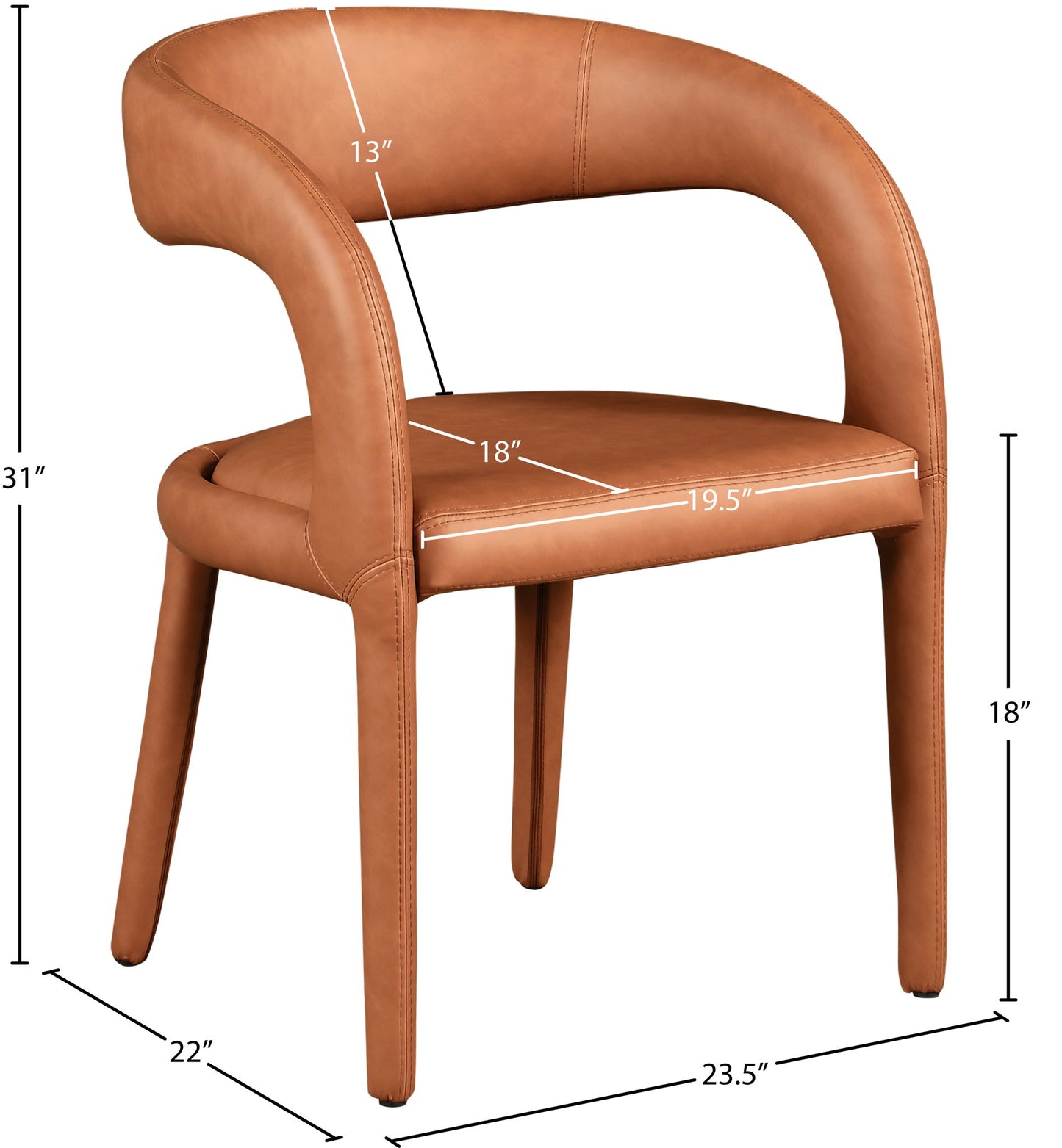 Sylvester - Dining Chair - Cognac