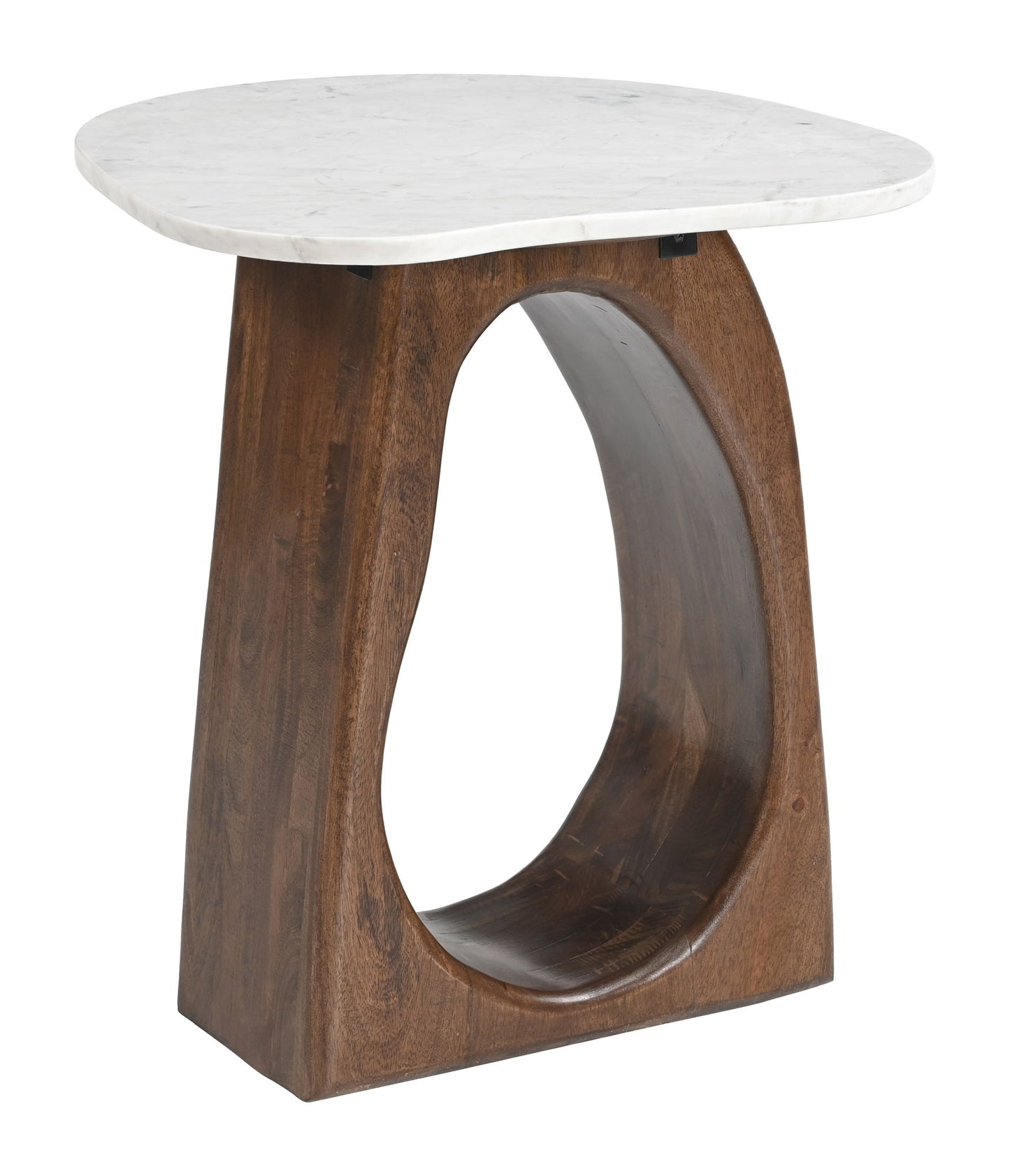 Vara - Side Table - White / Walnut