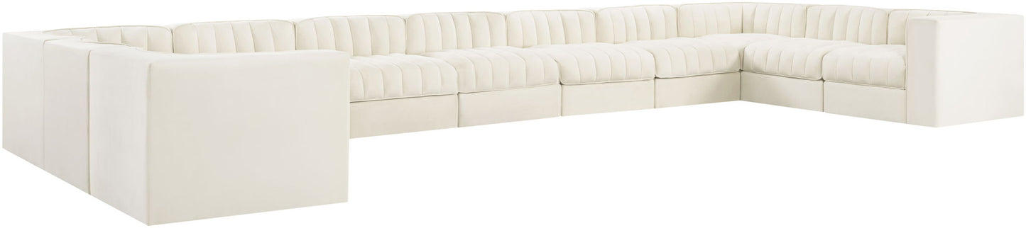 Rummi - Velvet Performance Fabric Upholstered 11 Piece Modular Sectional