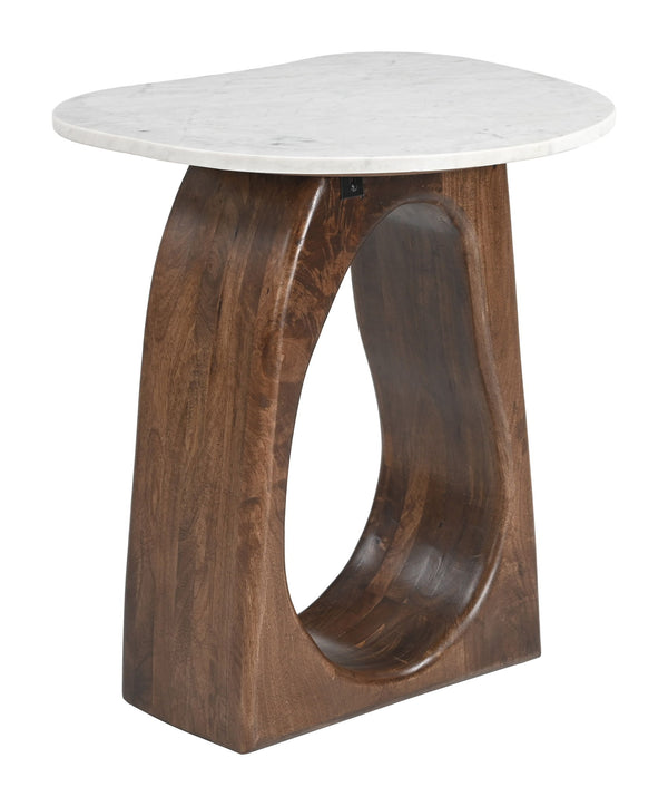 Vara - Side Table - White / Walnut