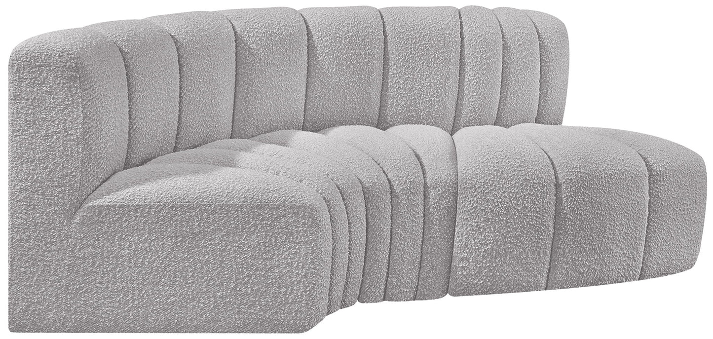 Arc - Boucle Fabric 3 Piece Modular L-Shaped Sofa