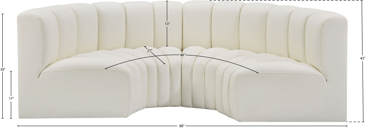 Arc - Faux Leather 4 Piece U-Shaped Modular Sofa