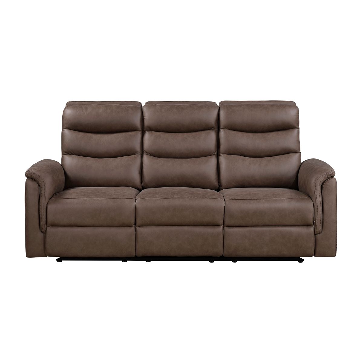 Metric Double Reclining Sofa with Drop-down Cup Holders