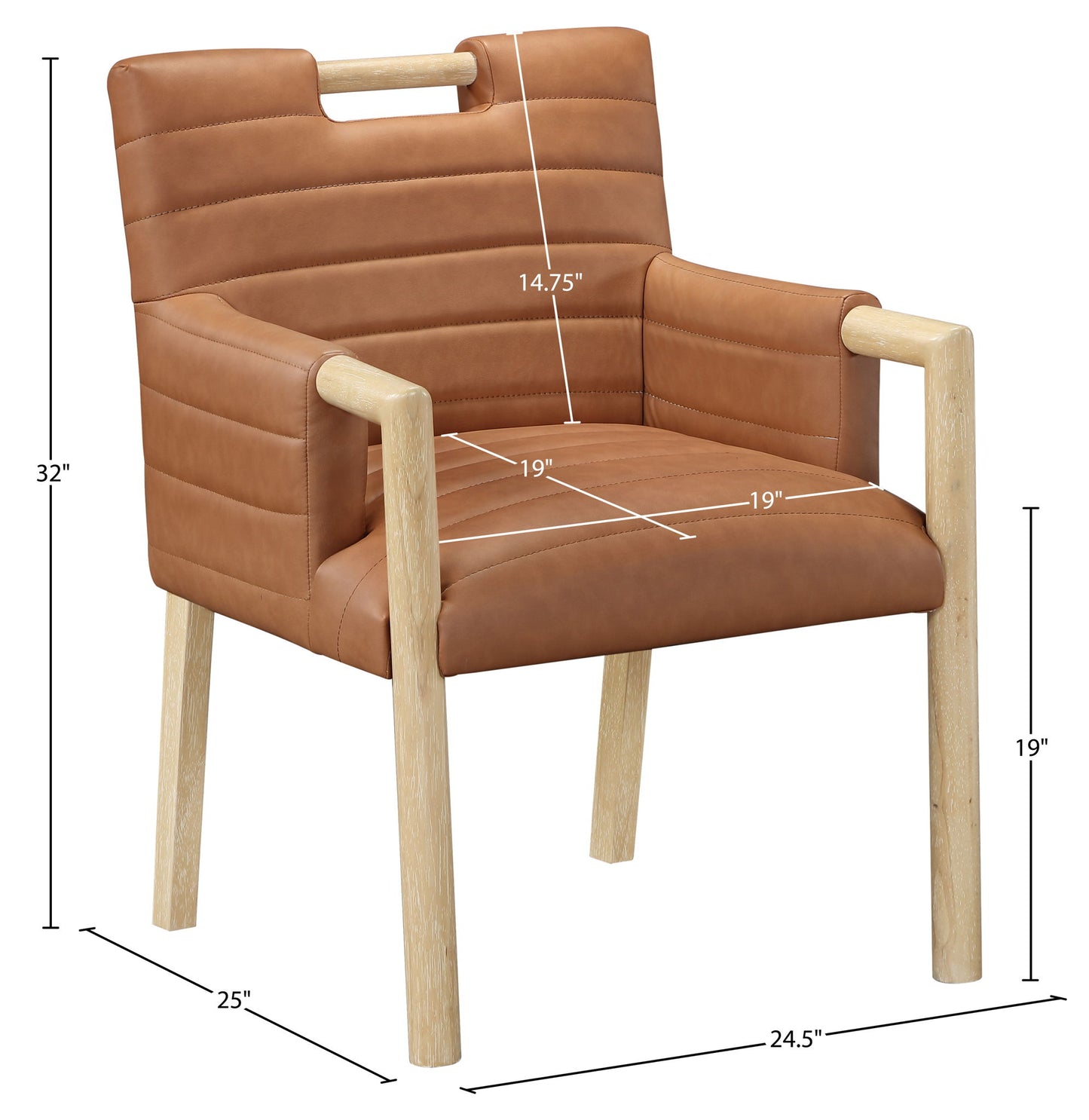 Aimee - Dining Arm Chair - Light Brown Legs