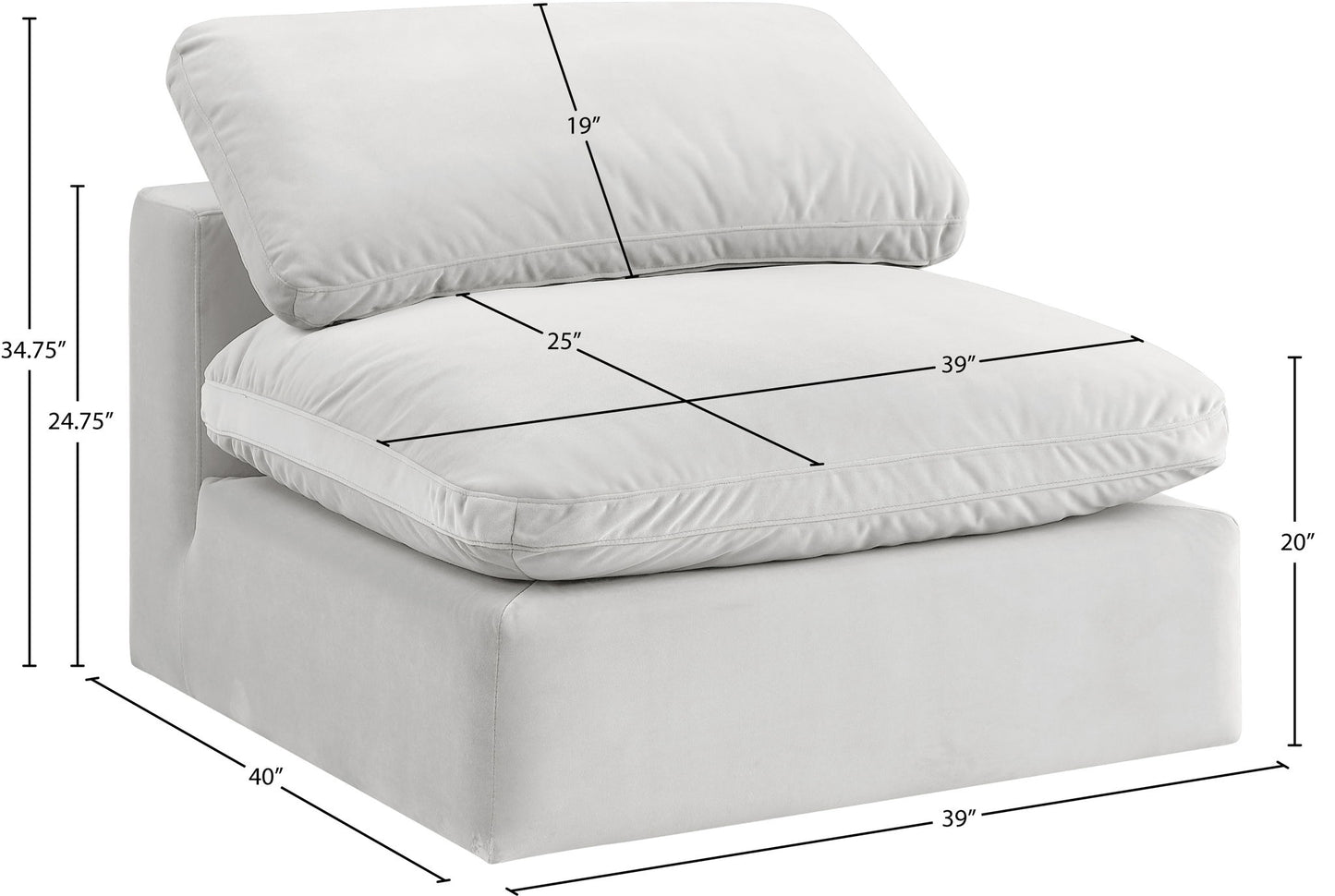 Comfy - Velvet Armless Chair