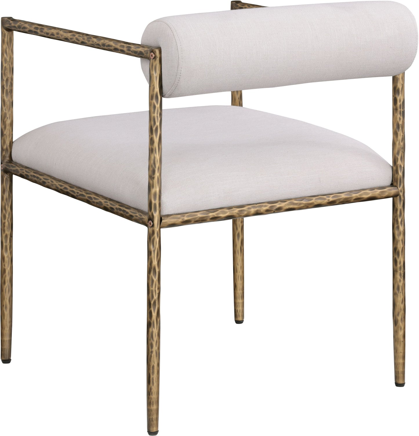 Axis - Linen Textured Beige Fabric Upholstered Dining Chair (Set of 2)