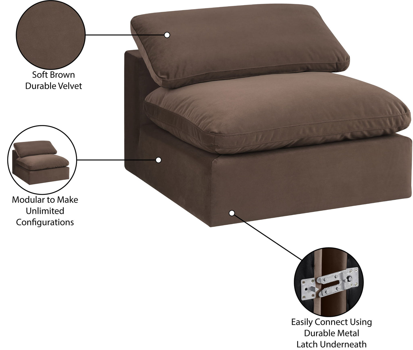 Comfy - Velvet Armless Chair