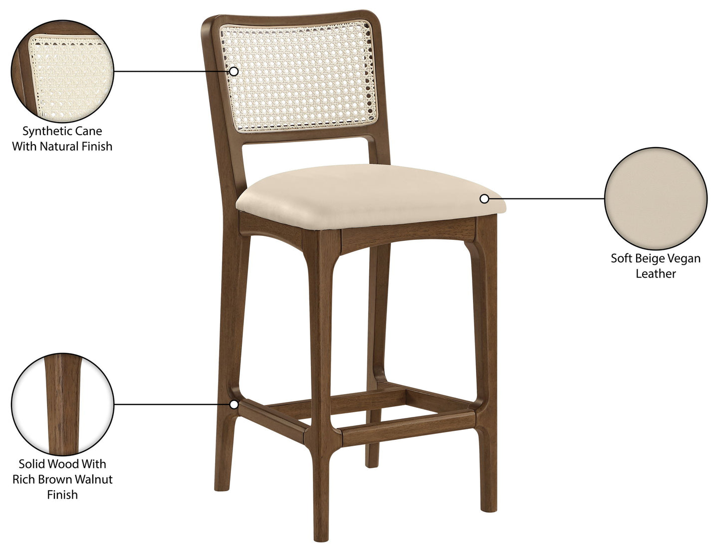 Atrium - Counter Stool With Brushed Brown Base (Set of 2)