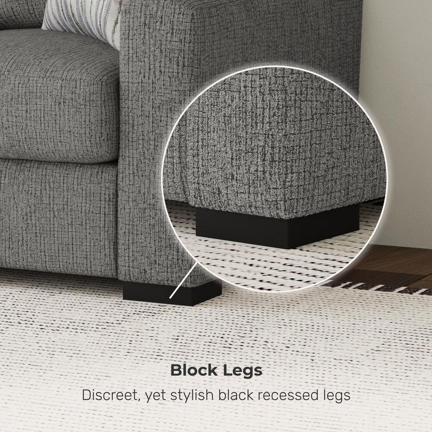 Theodore - Fabric Stationary Three-Cushion Sofa