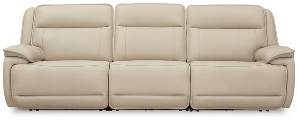 Double Deal - 3-Piece Power Reclining Sofa Sectional - Almond