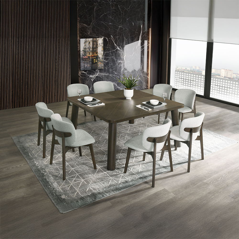 Mallin - Side Chair (Set of 2) - Gray Chenille & Walnut