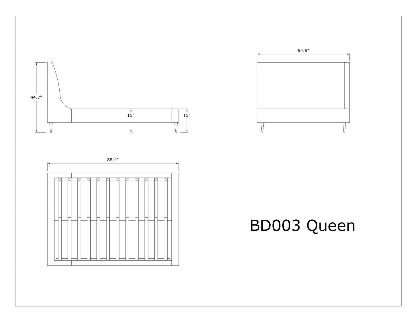 Manhattan Heather - Bed With Black Legs