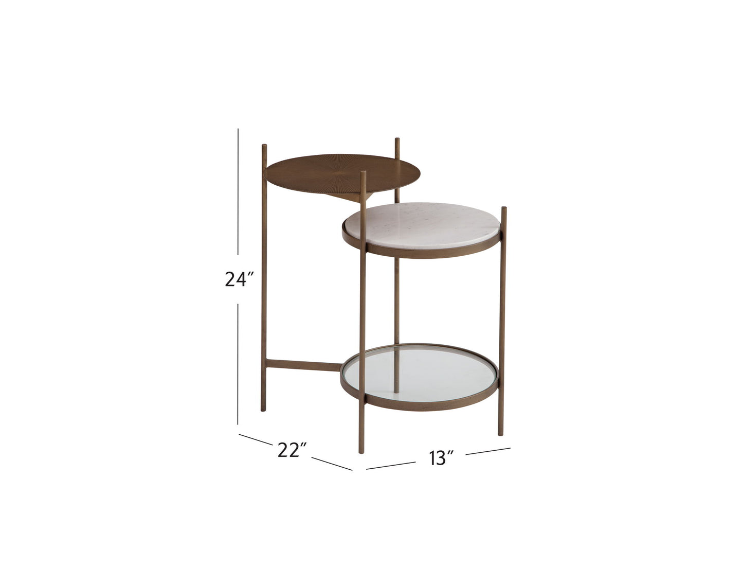 Felicity - Accent Table - Brushed Gold / White Marble