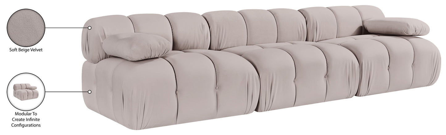 Orin - Velvet 3 Piece Modular Sofa