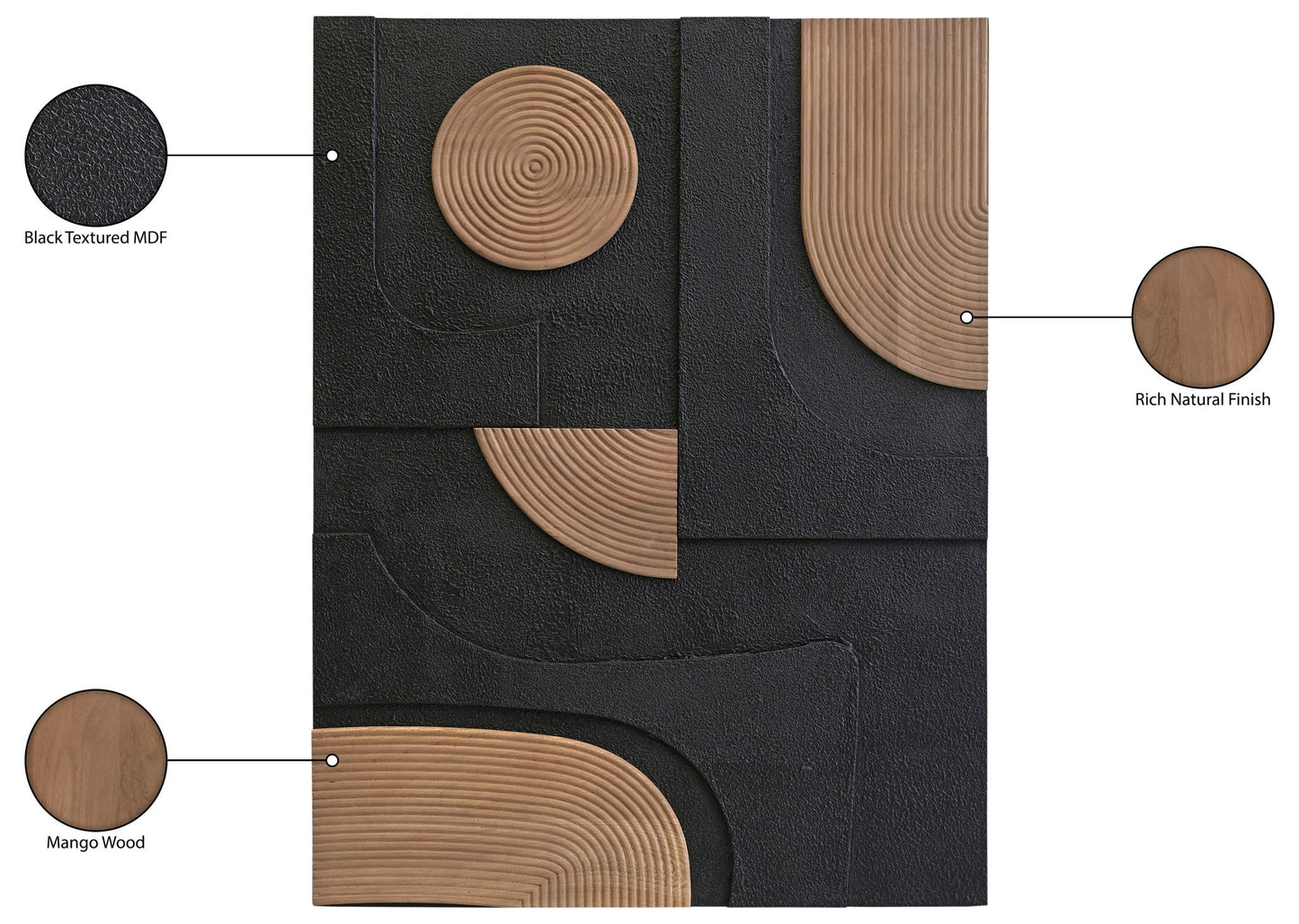 Element - Mango Wood Wall Decor - Black