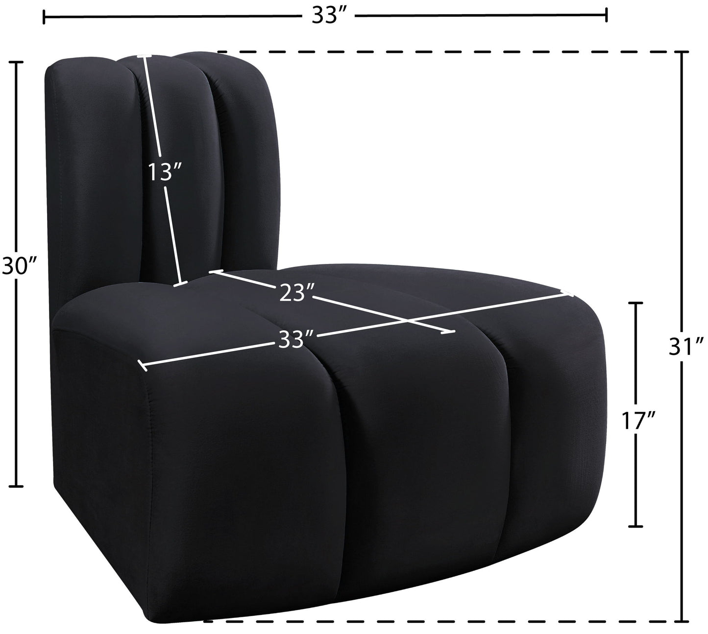 Arc - Velvet Reverse Corner Chair