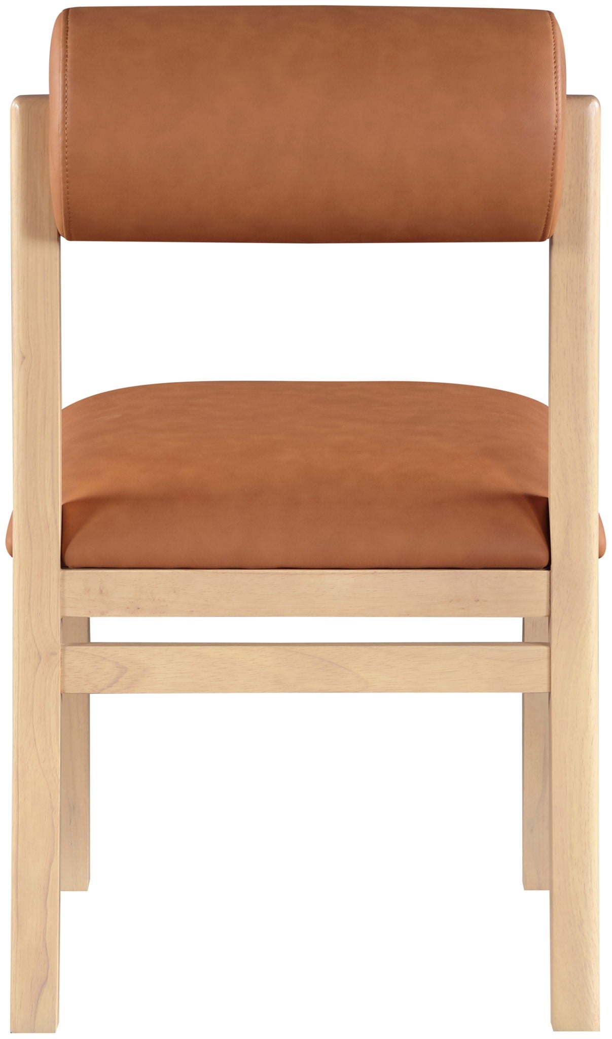 Roundhill - Faux Leather Dining Chair (Set of 2) - Natural Frame