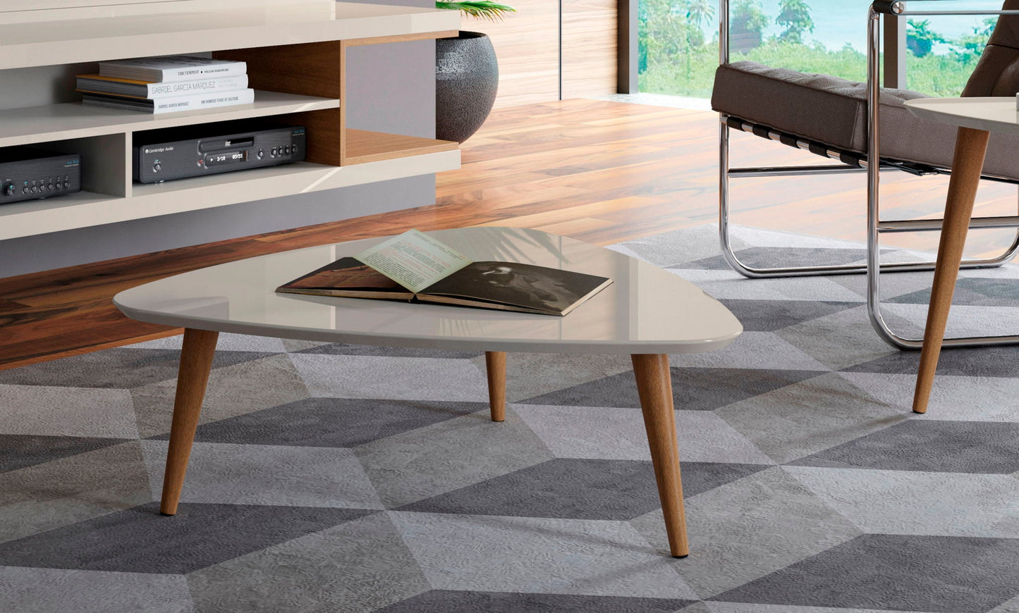 Manhattan Utopia - Triangle Table - Off White