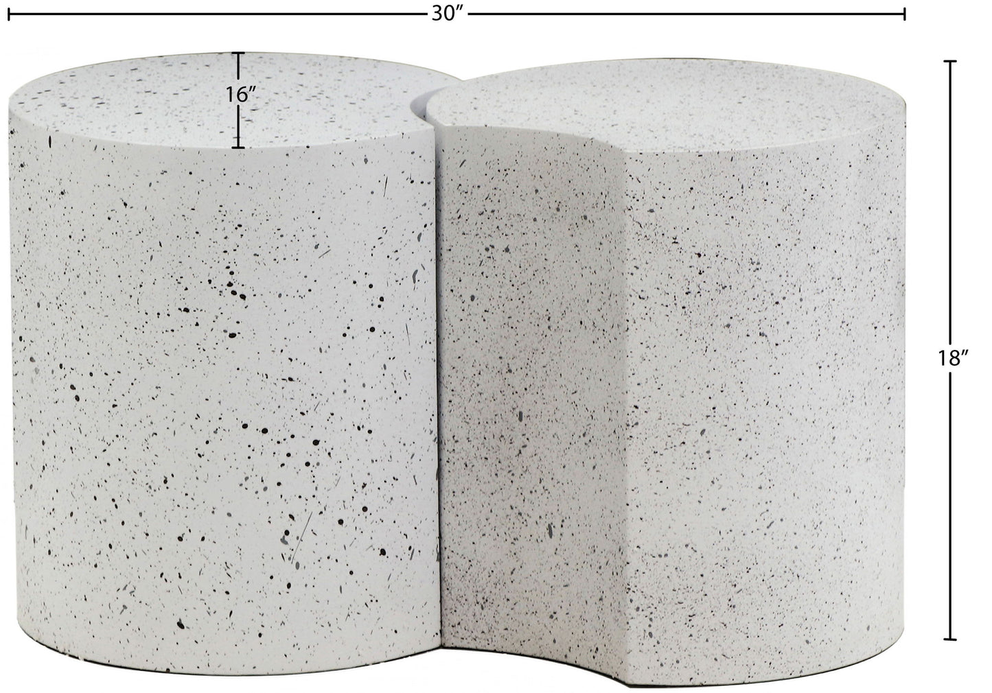 Dimple - 2 Piece Modular End Table - Terazzo Finish