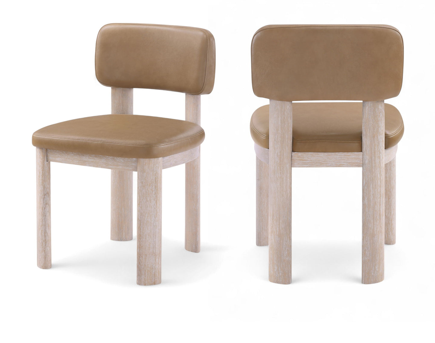 Paloma - Vegan Leather Upholstered Dining Chair (Set of 2) - Tan / Rich Natural