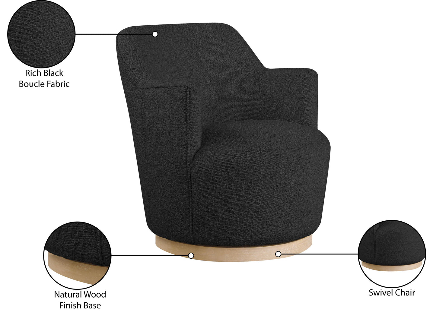 Clarita - Boucle Swivel Accent Chair