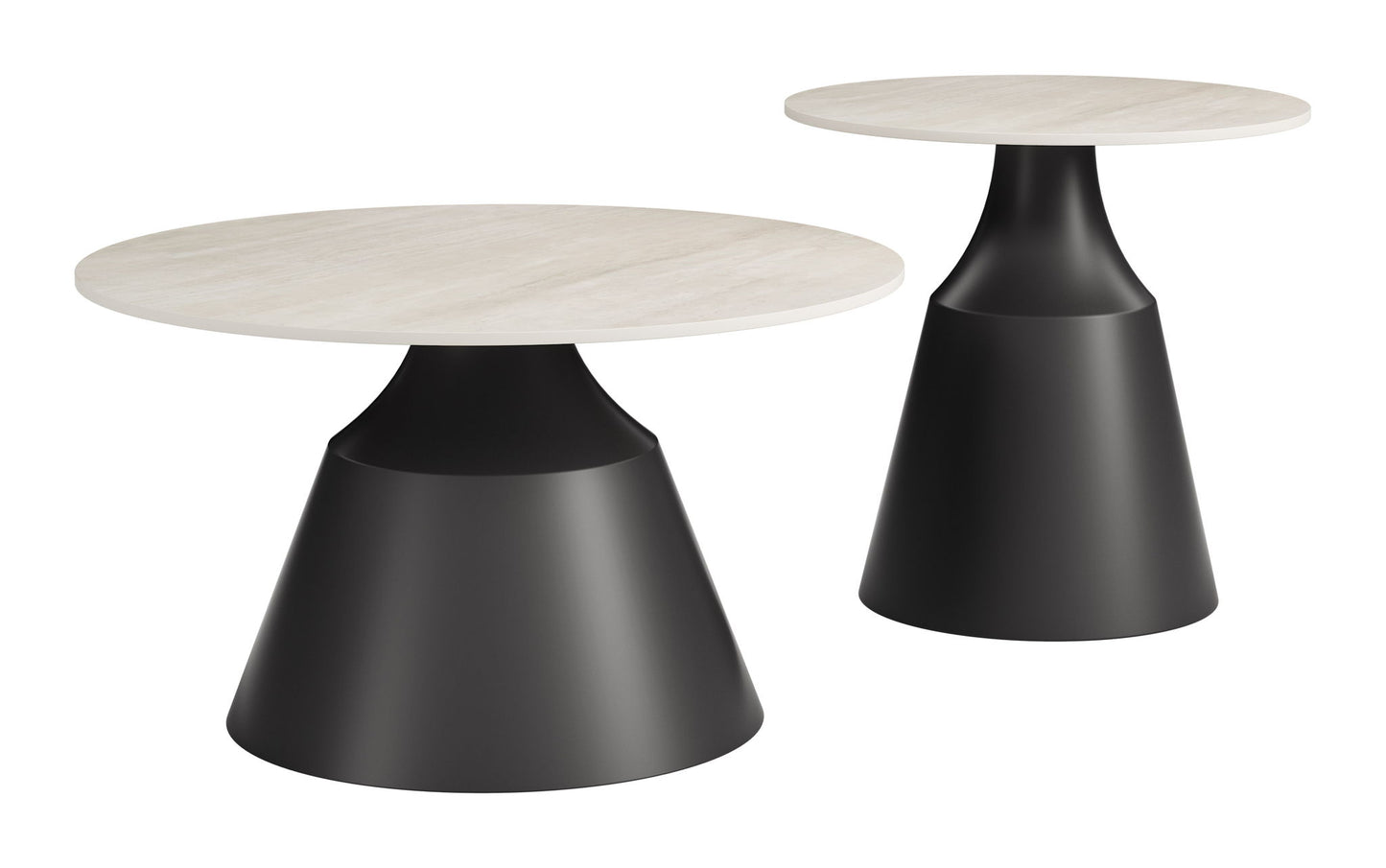 Camella - Coffee Table Set - Light Beige / Black