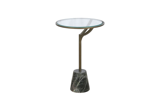 Gianna - Accent Table - Antique Brass / Green Marble