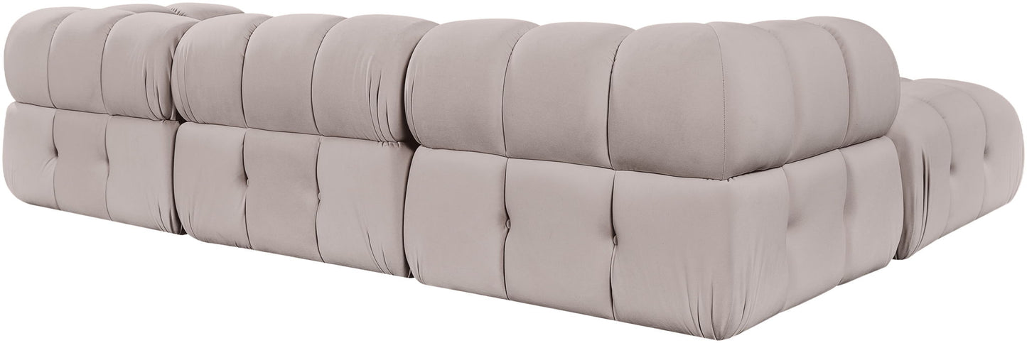 Orin - Velvet 4 Piece Modular Sectional With Chaise