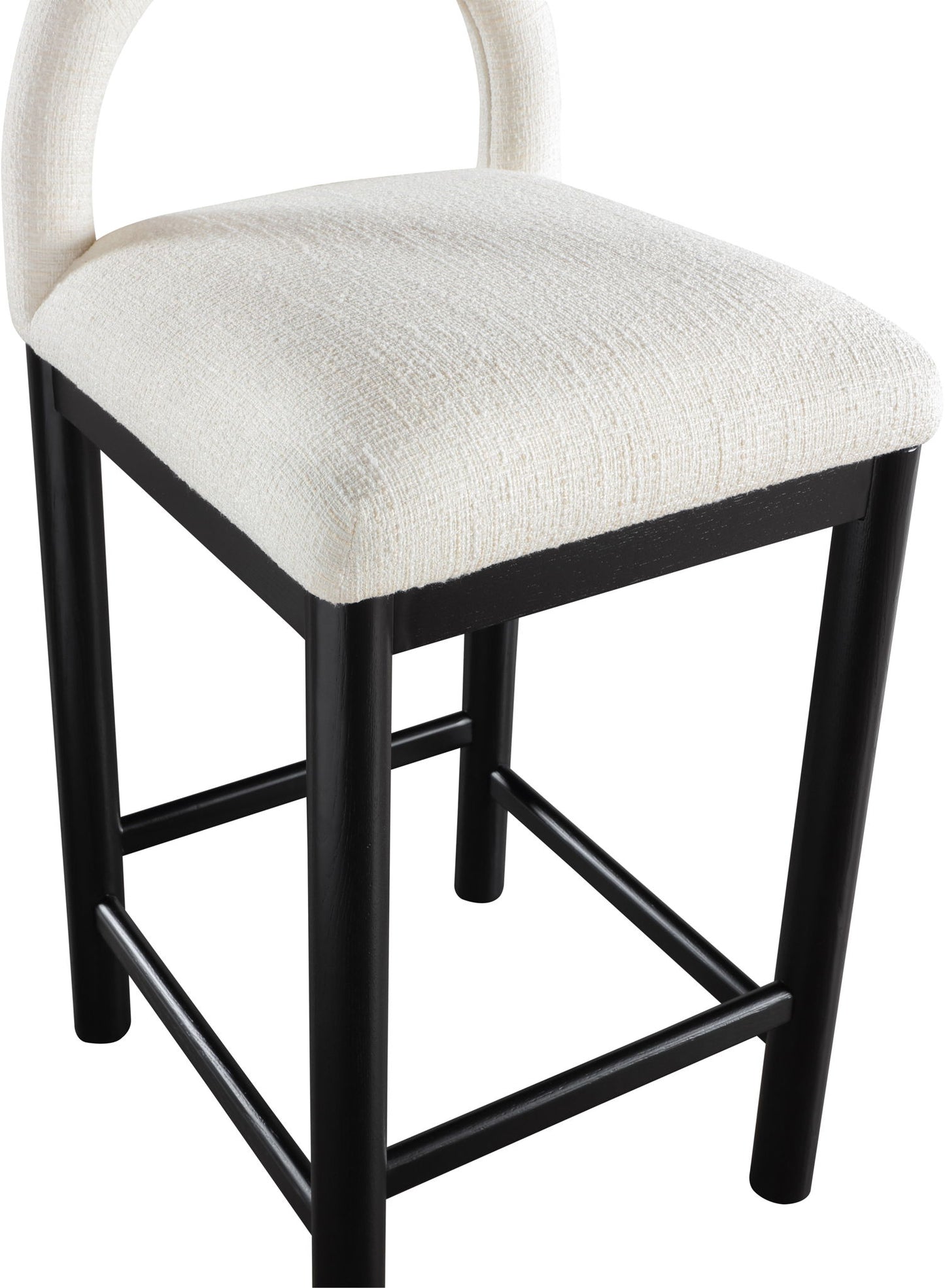 Conrad - Linen Counter Stool With Black Legs