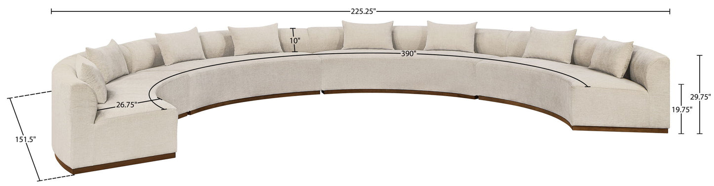 Avanti - Chenille Fabric Upholstered 4 Piece Modular Sectional