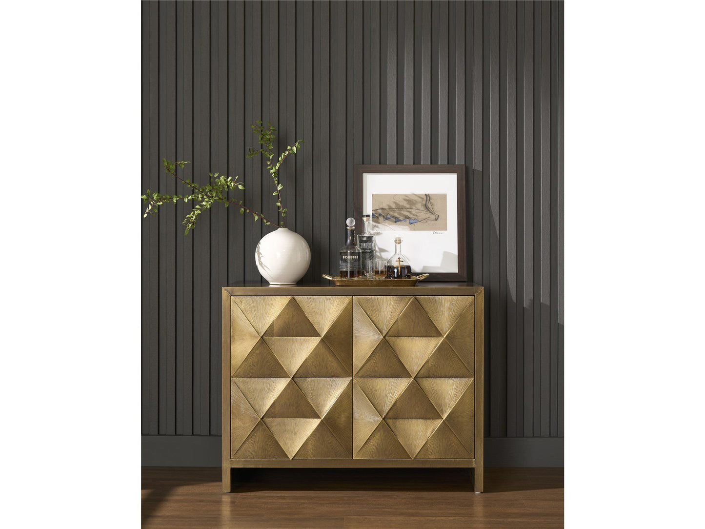 Modern - Origami Hall Chest - Gold