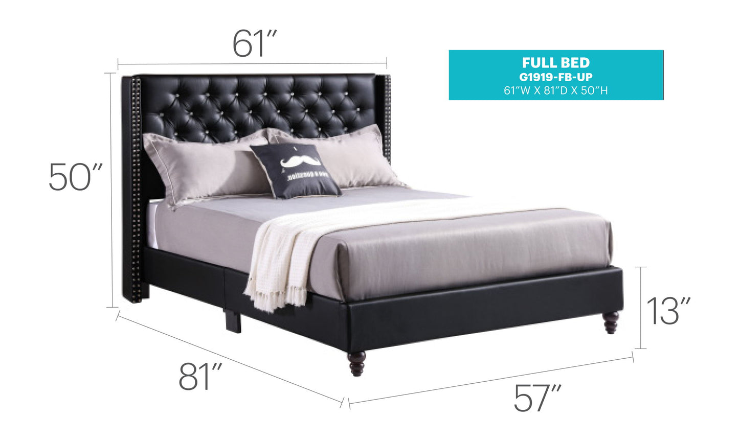 Glory Furniture - Julie - Faux Crystals Tufted Upholstered Bed