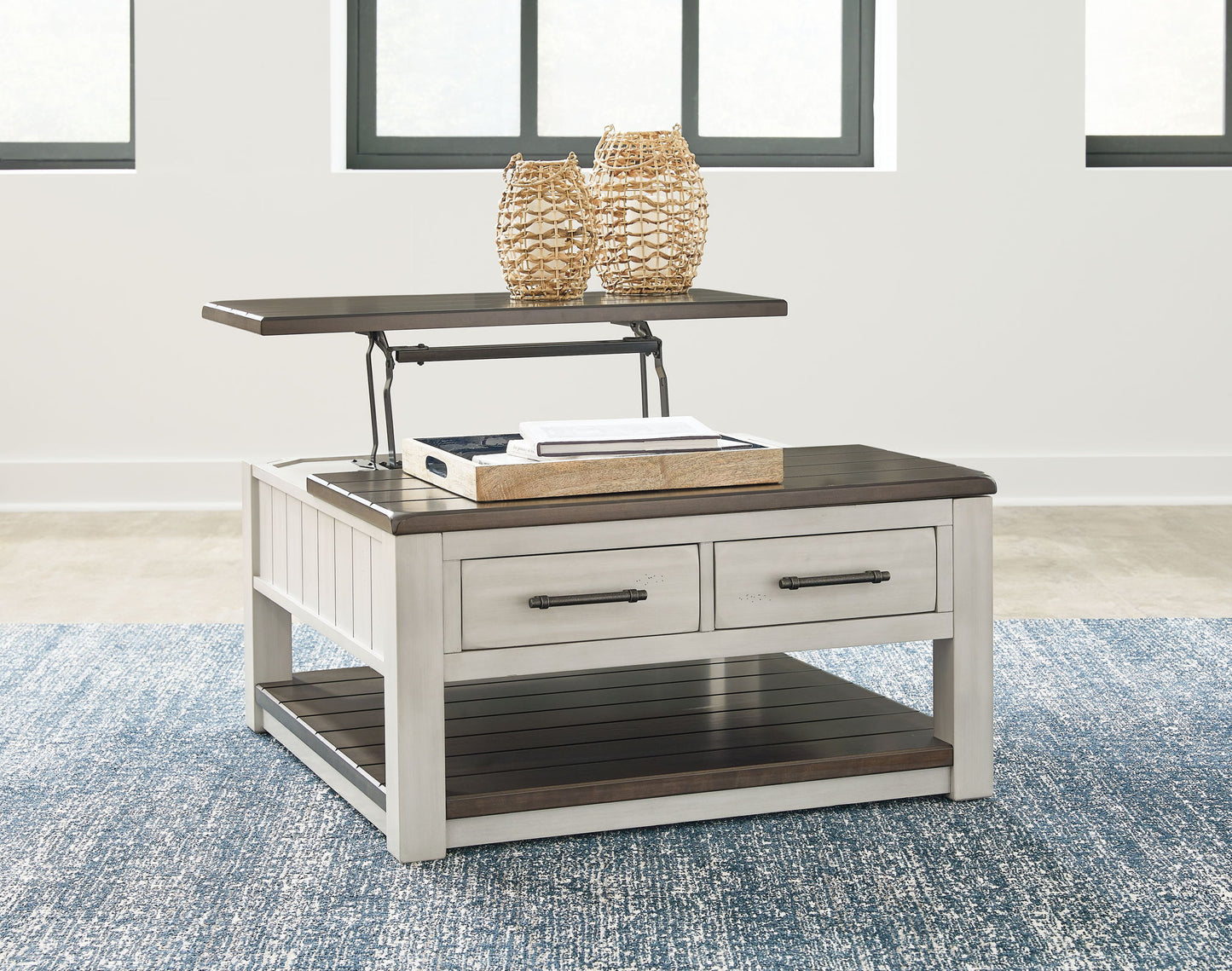 Darborn - Lift Top Cocktail Table - Gray / Brown