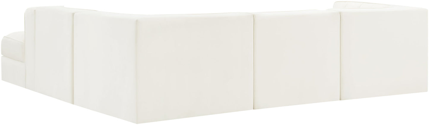 Rummi - Velvet Performance Fabric Upholstered 5 Piece Modular Sectional