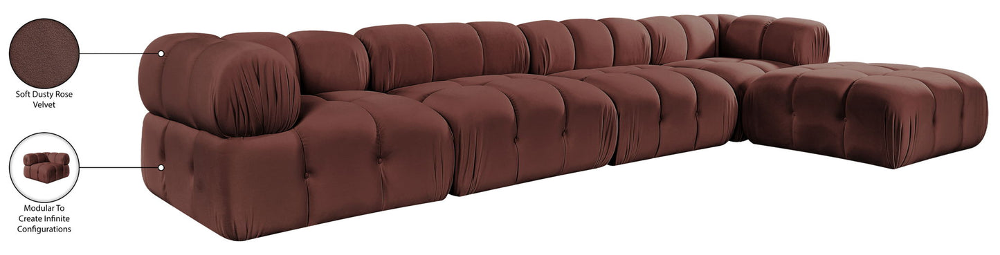 Orin - Fabric Velvet 5 Piece Modular Sectional