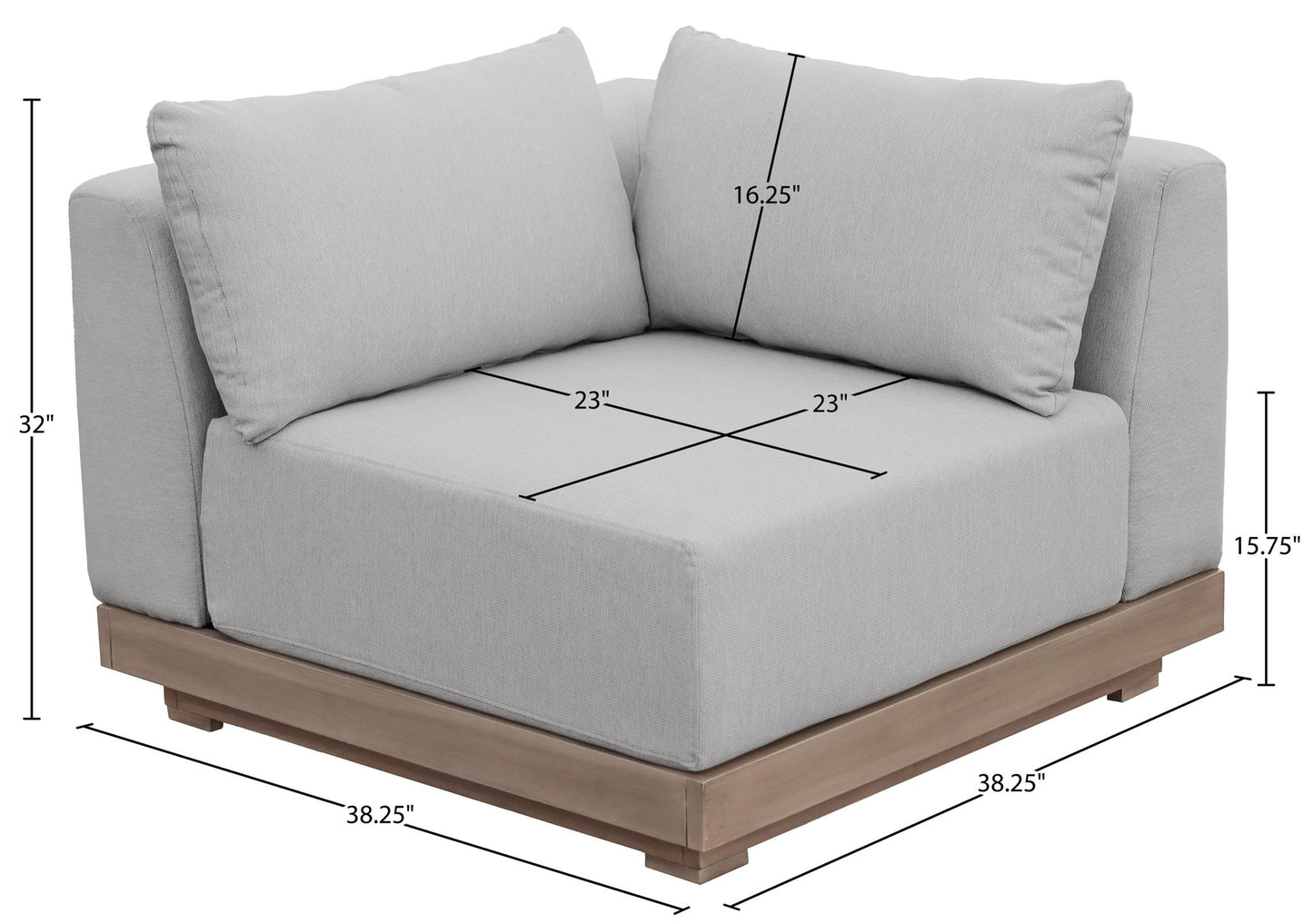 Solace - Olefin Performance Fabric Outdoor Patio Modular Corner Chair