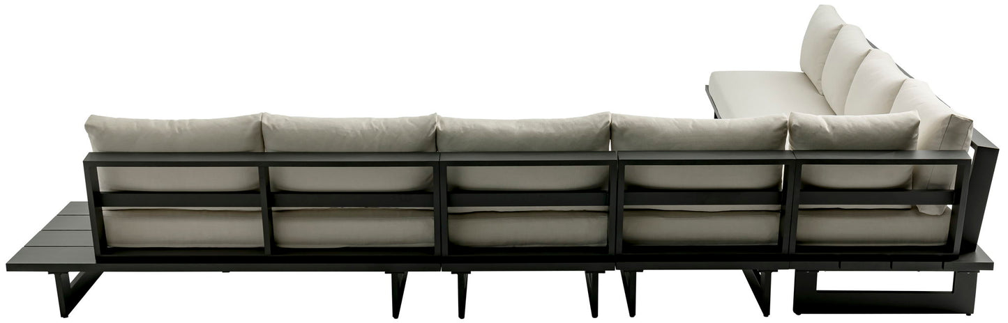 Maldives - 6 Piece Water Resistant Outdoor Patio Modular Sectional With Gray Base