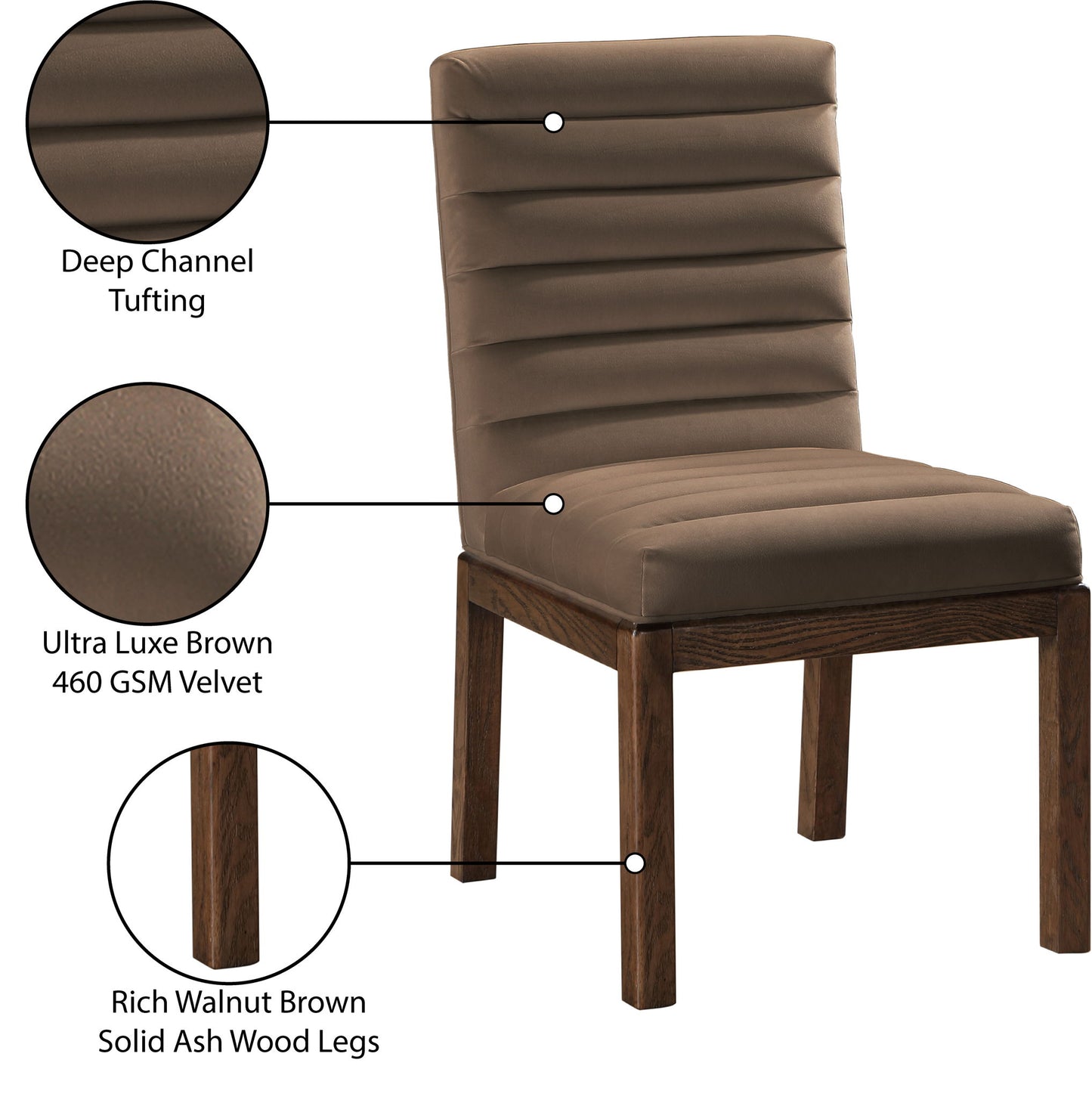 Evelyn - Dining Chair With Brown Legs