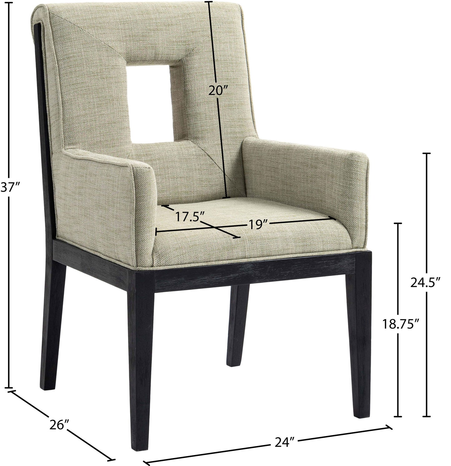 Gwendolyn - Dining Arm Chair With Black Frame