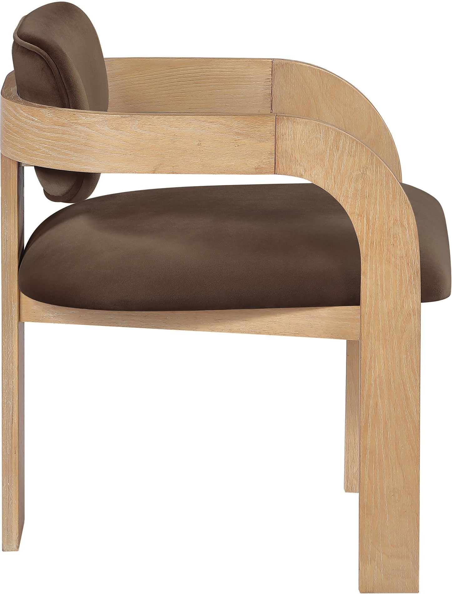 Cedra - Velvet Performance Fabric Upholstered Dining Chair (Set of 2) - Natural Frame