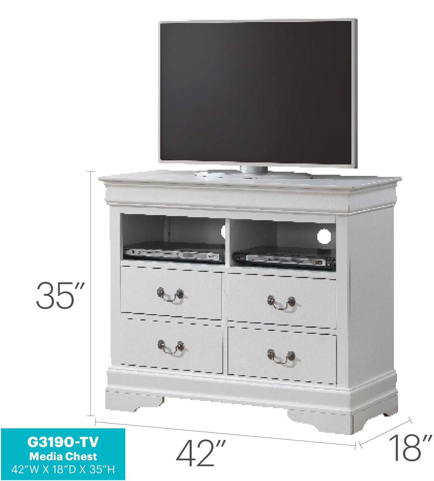 Glory Furniture - Louis Phillipe - Media Chest