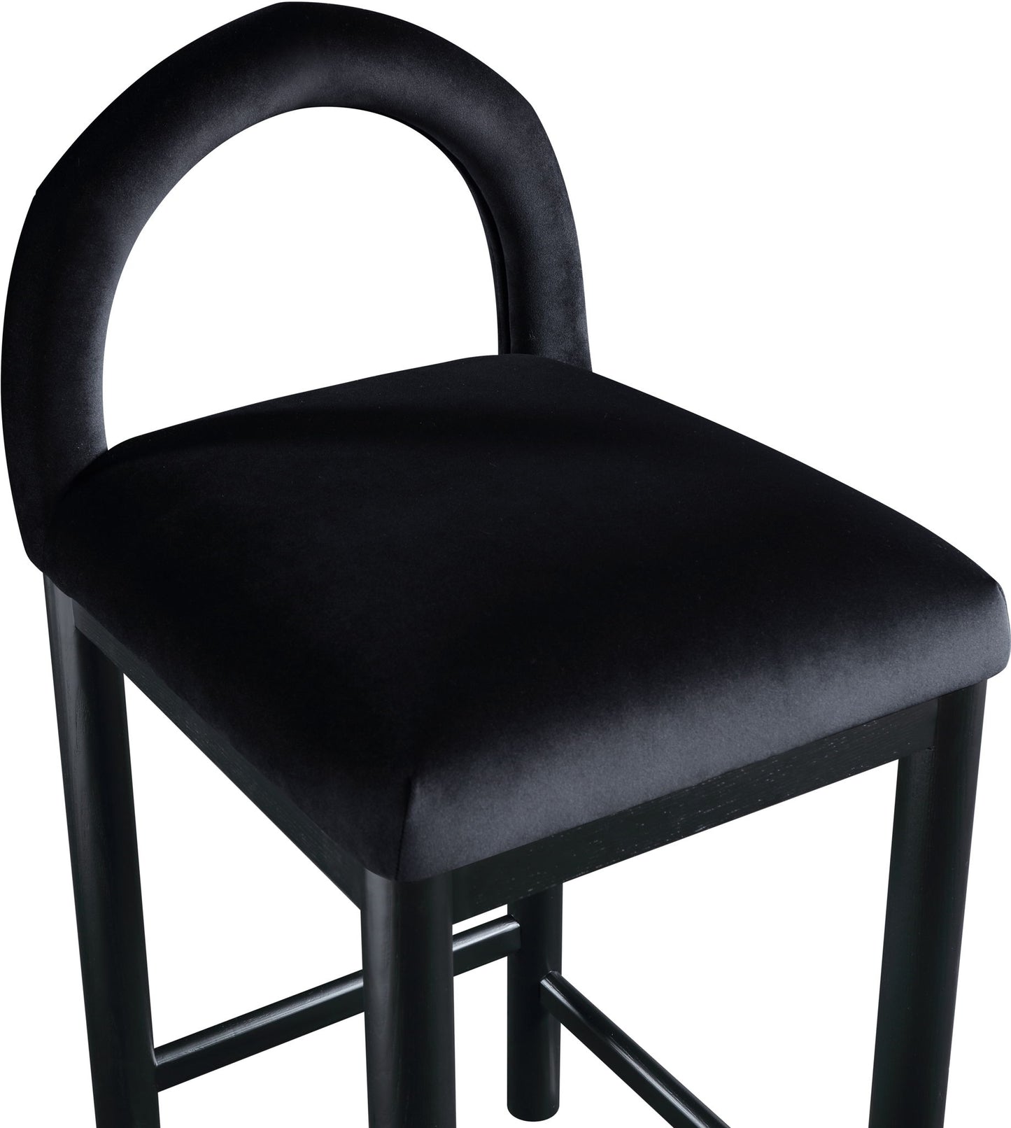 Conrad - Velvet Counter Stool With Black Legs