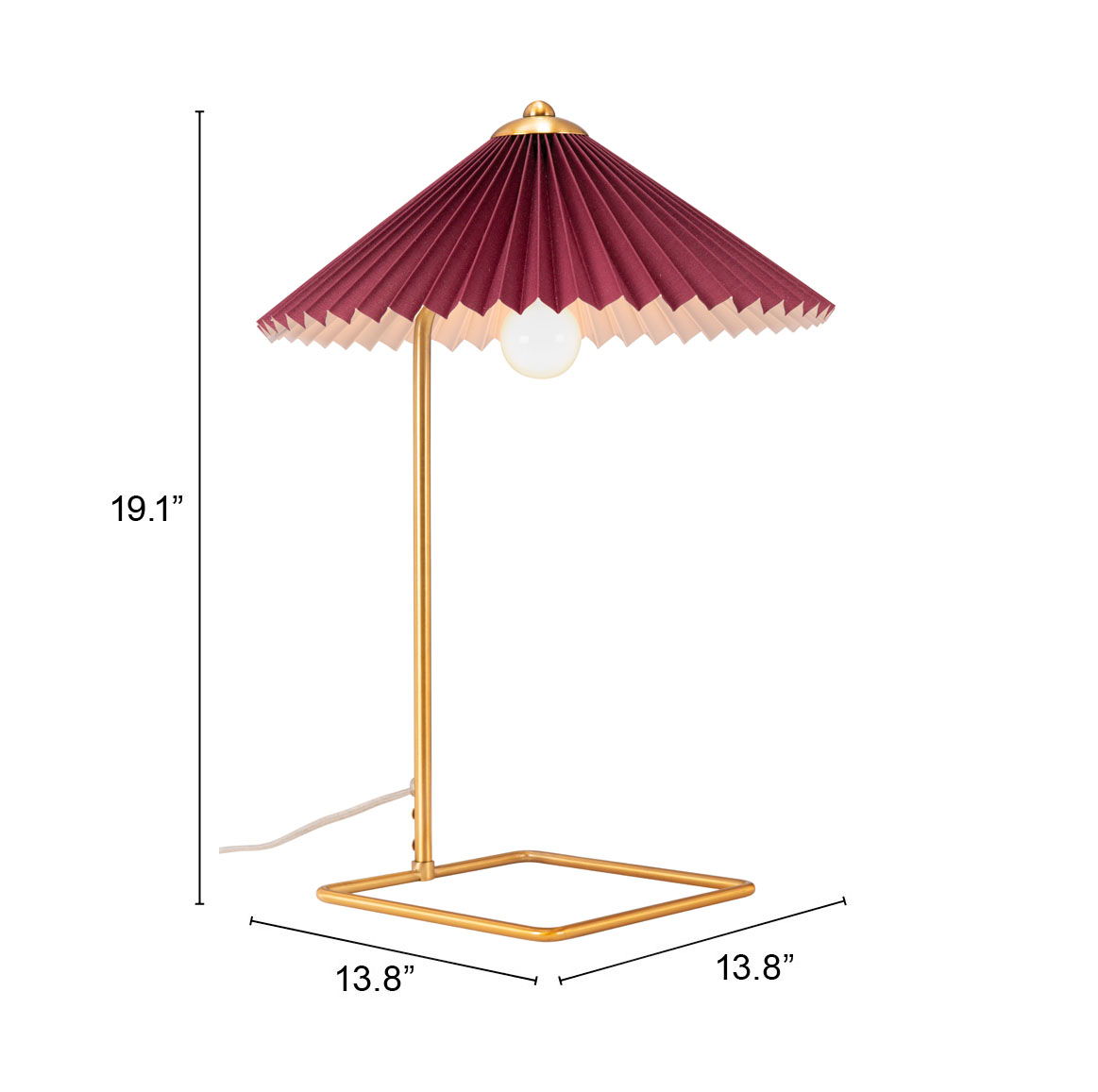 Charo - Table Lamp - Red / Gold