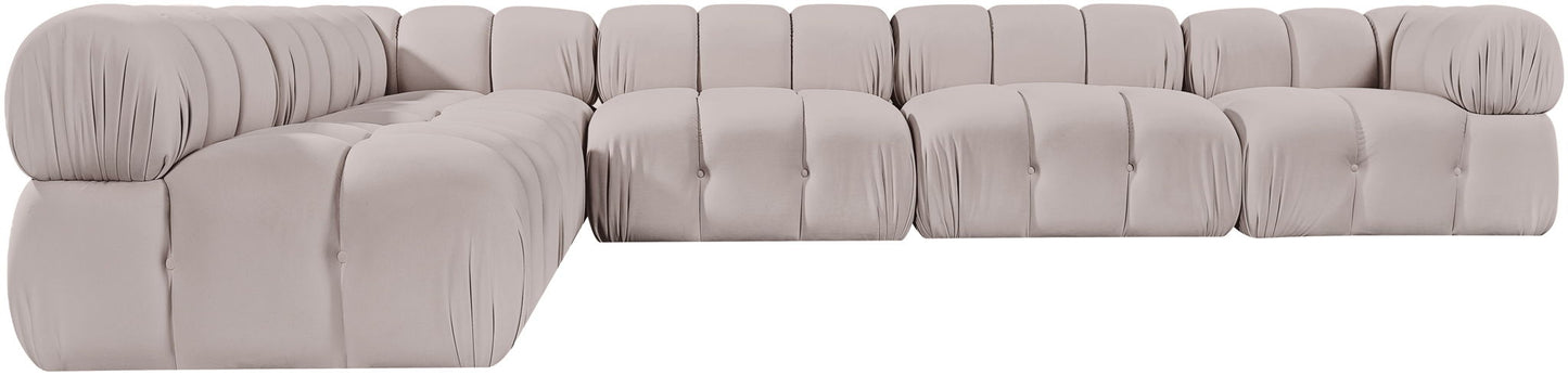 Orin - Velvet 6 Piece Modular L-Shaped Sectional