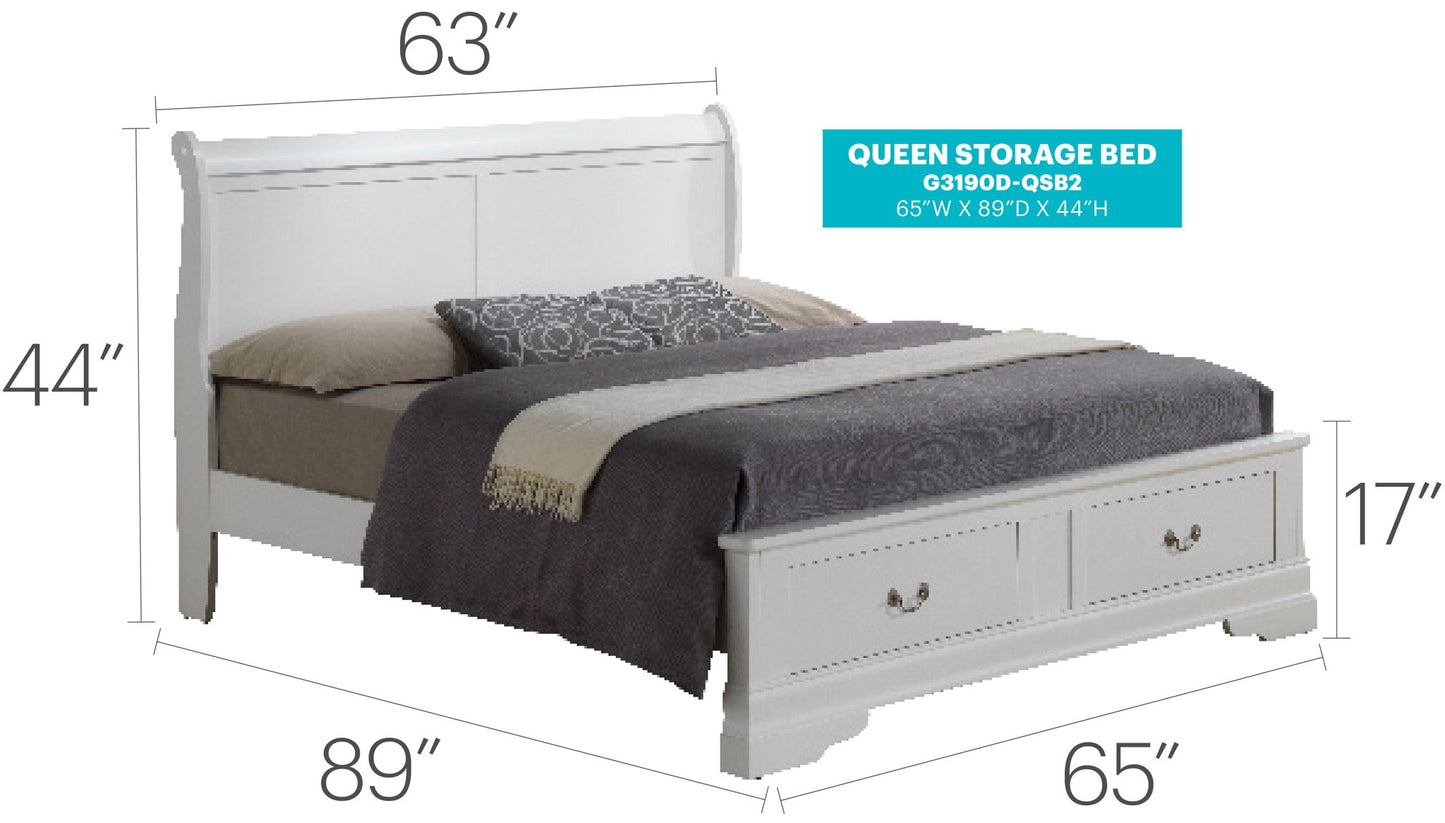 Glory Furniture - Louis Phillipe - Storage Bed