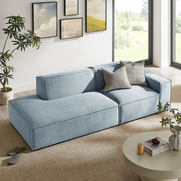 Restore 2-Piece Performance Fabric Upholstered Modular Loveseat - Sky
