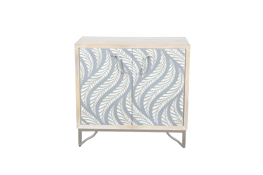 Leia - Bar Cabinet - White Mango / Ivory Bone / Gray